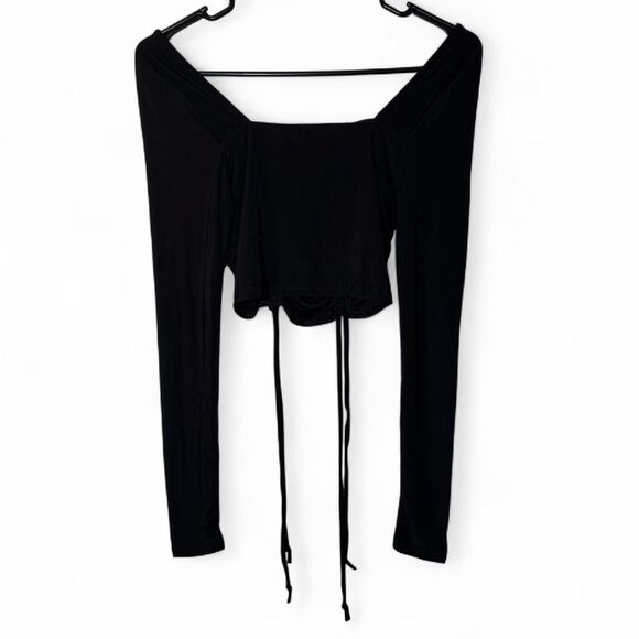 Women's Haley and June XS Ruched Crop Top Black - Picture 7 of 7